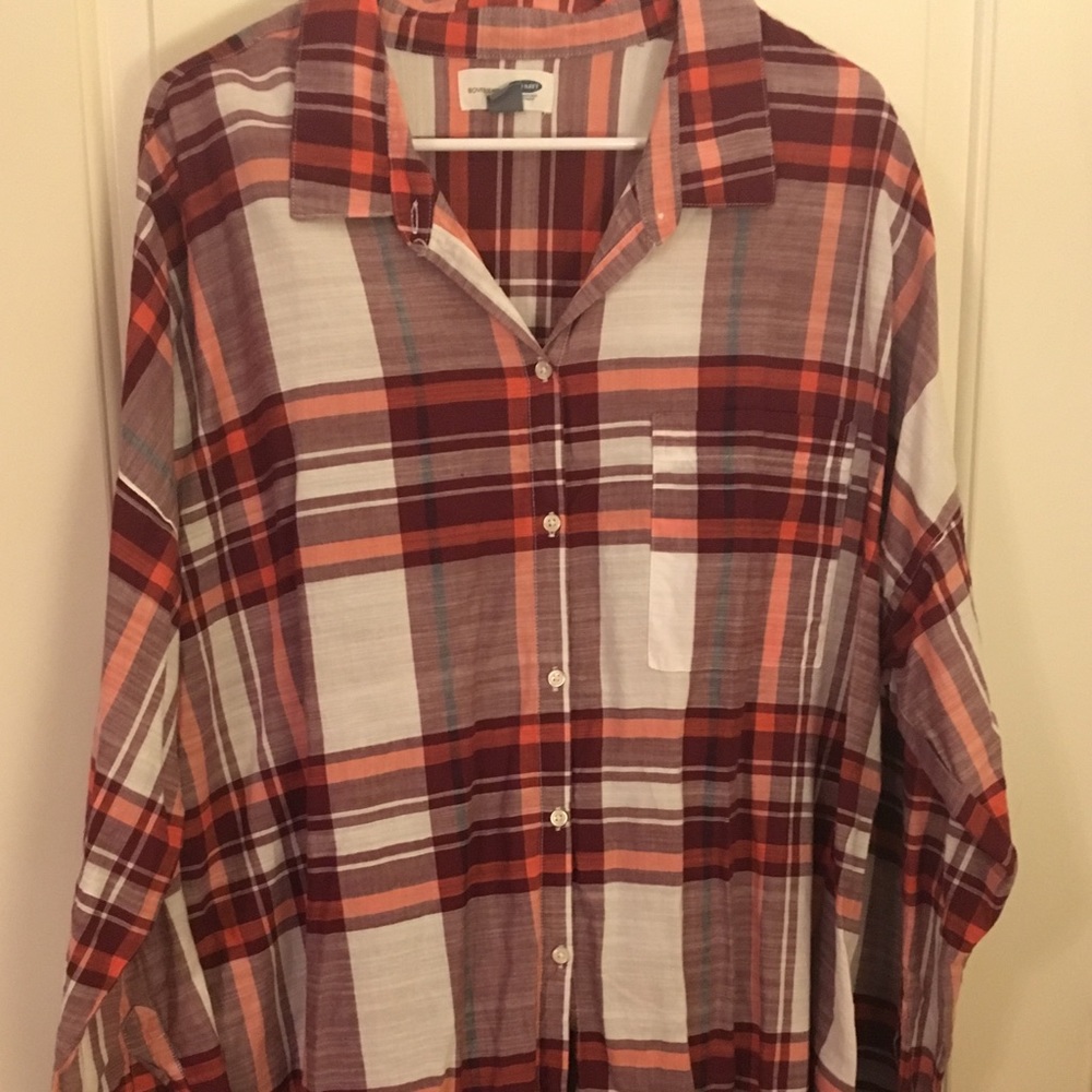 Boyfriend style maroon flannel